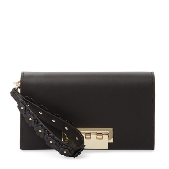 Zac Posen Handbags - ZAC Posen Earthette Black Large Floral Wristlet